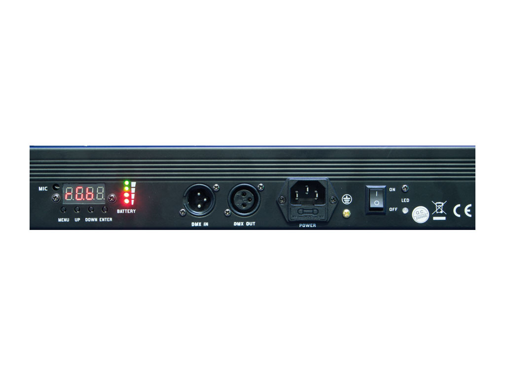 Bañador de pared LED RGB 72W DMX con batería - 24×3W — banador pared led rgb detalle leds