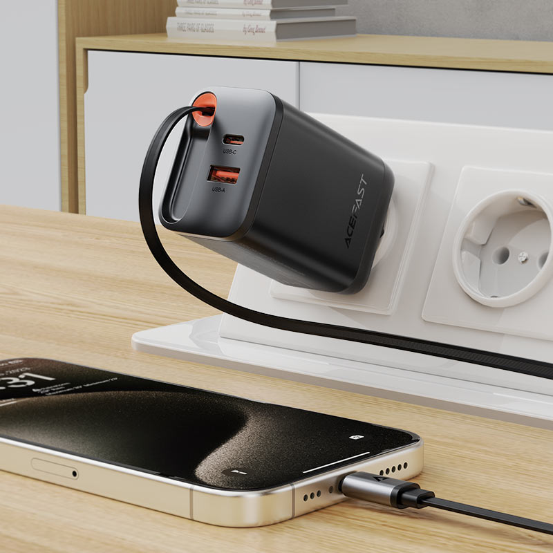 Cargador GaN 67W USB-C con Cable Retráctil Acefast A111 — a111 overview
