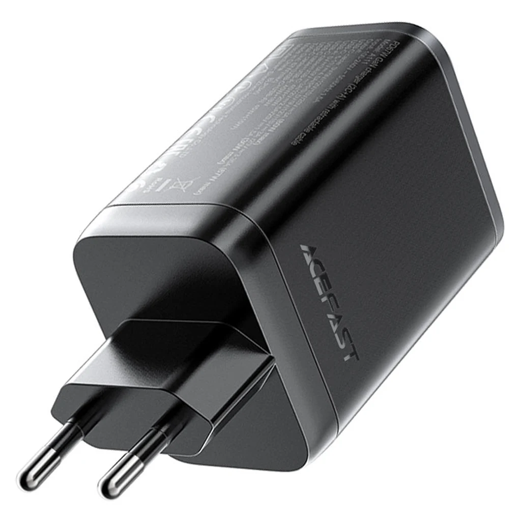 Fiche EU compacte du chargeur rétractable Acefast A111 67W Fiche européenne du chargeur GaN 67W Acefast A111 dans un format compact de voyage