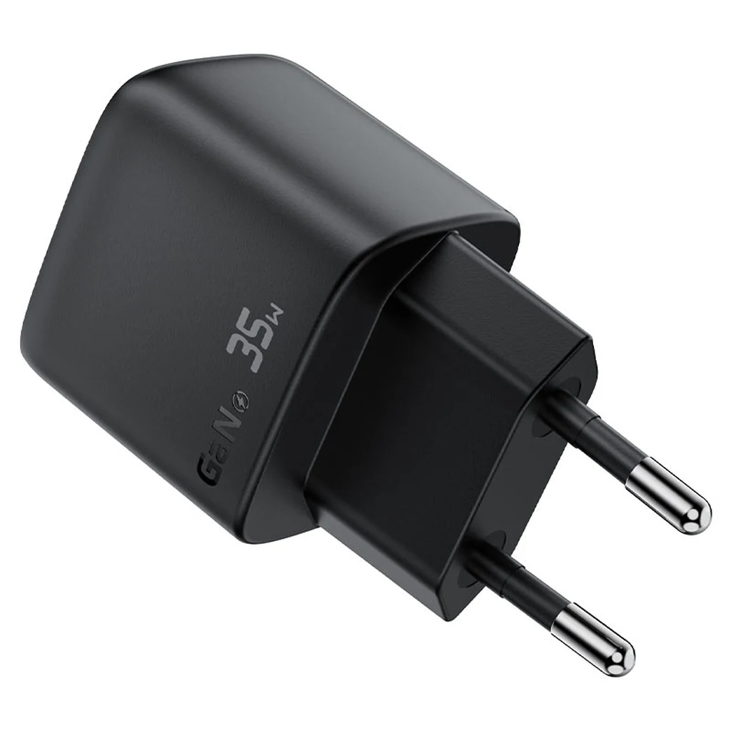 Fiche européenne du chargeur GaN 35W Acefast A116, compatible avec les prises de type C, E et F