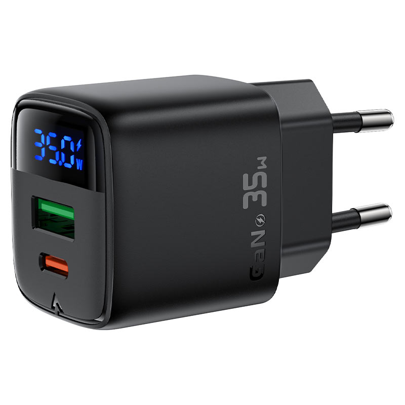 Cargador GaN 35W USB-C + USB-A con Pantalla LED Digital Acefast A116 — a116 ports