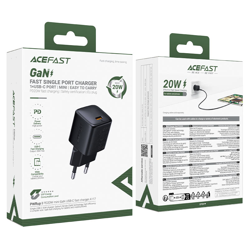 Cargador GaN 20W USB-C Mini Acefast A117 — a117 packaging