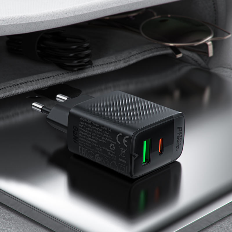 Acefast A78 Cargador GaN 20W (USB-A + USB-C) EU — a78 interior