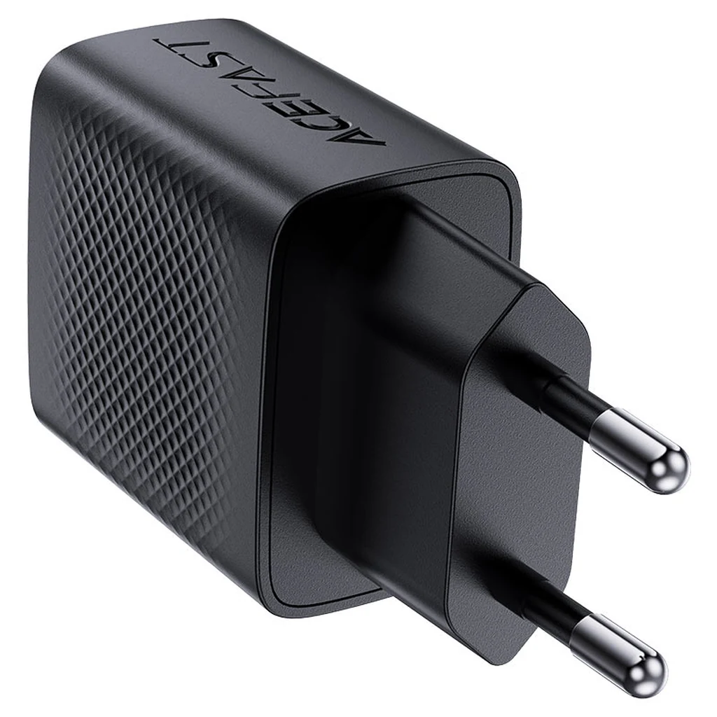 Fiche européenne du chargeur GaN 20W Acefast A78, compatible avec les prises de type C, E et F