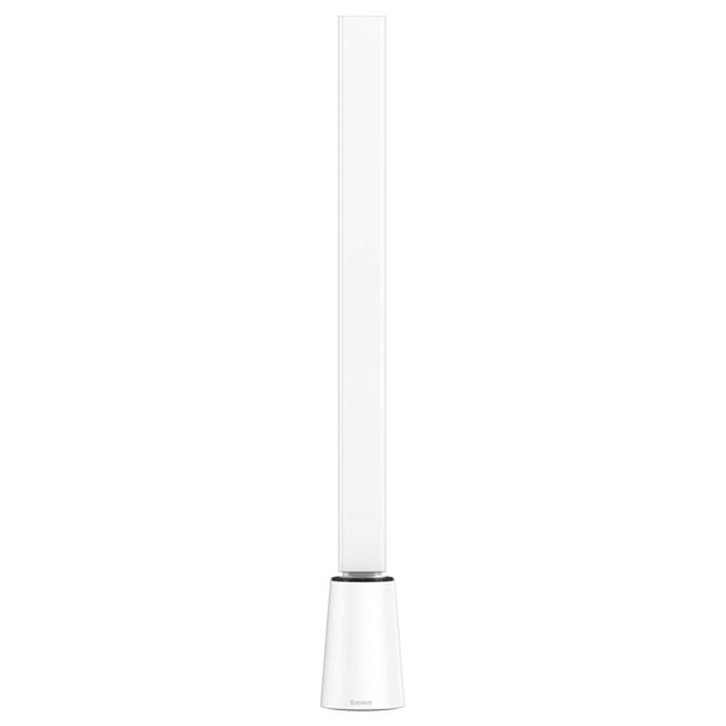 Lámpara Baseus Smart Eye blanca completamente plegada en posición vertical compacta