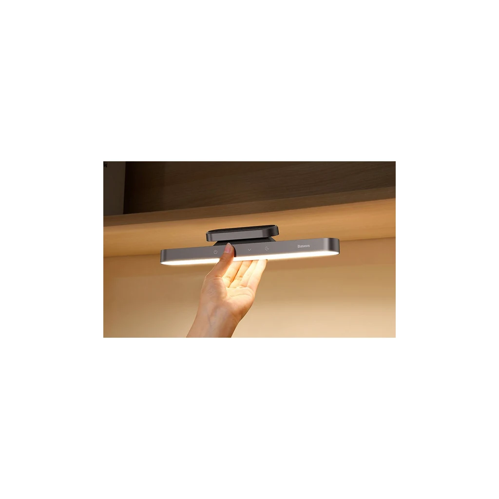 Baseus magnetic LED lamp installed inside a cabinet or shelf to light it up