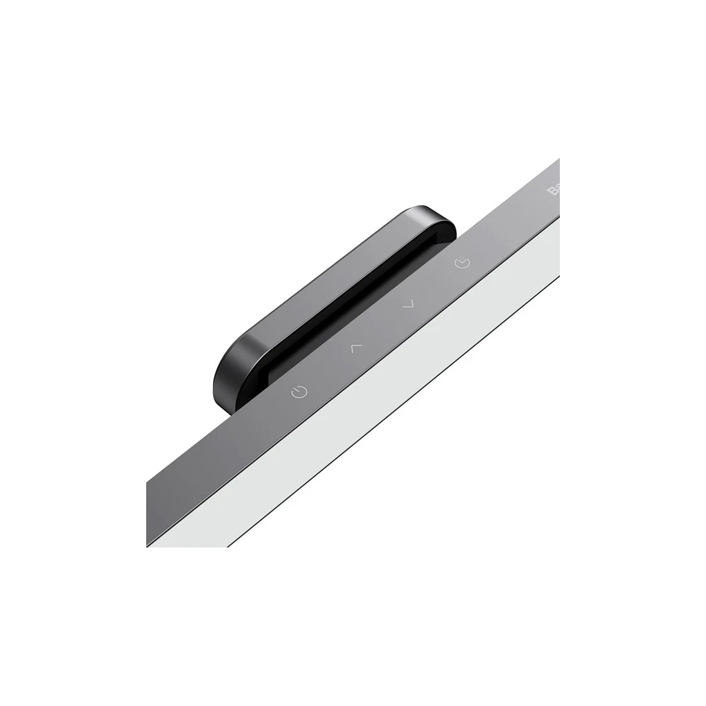 Close-up of the Baseus magnetic LED lamp touch controls: power, brightness and timer