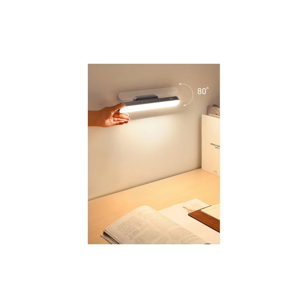 80-degree rotation of the Baseus magnetic LED lamp to aim the light beam