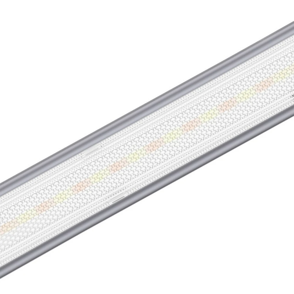 Macro view of the LED diode bar of the Baseus Smart Eye grey lamp with anti-glare diffuser