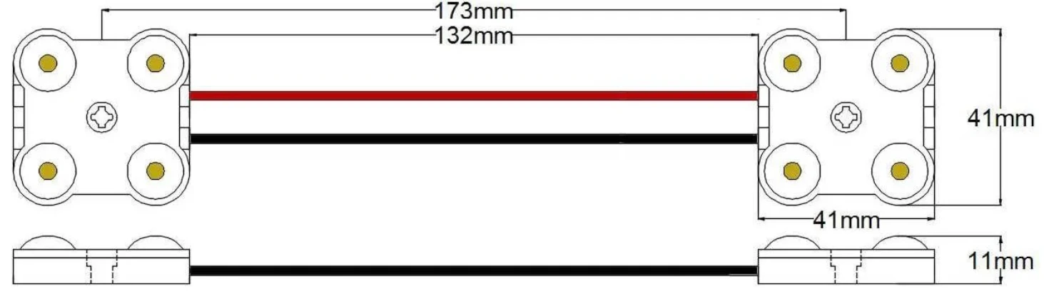 Medidas del módulo LED mini 12V GPT-2835HE-036