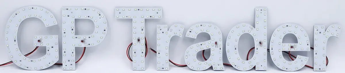 PCB LED rigide sur mesure découpé en forme de lettres corpuelles par GP Trader