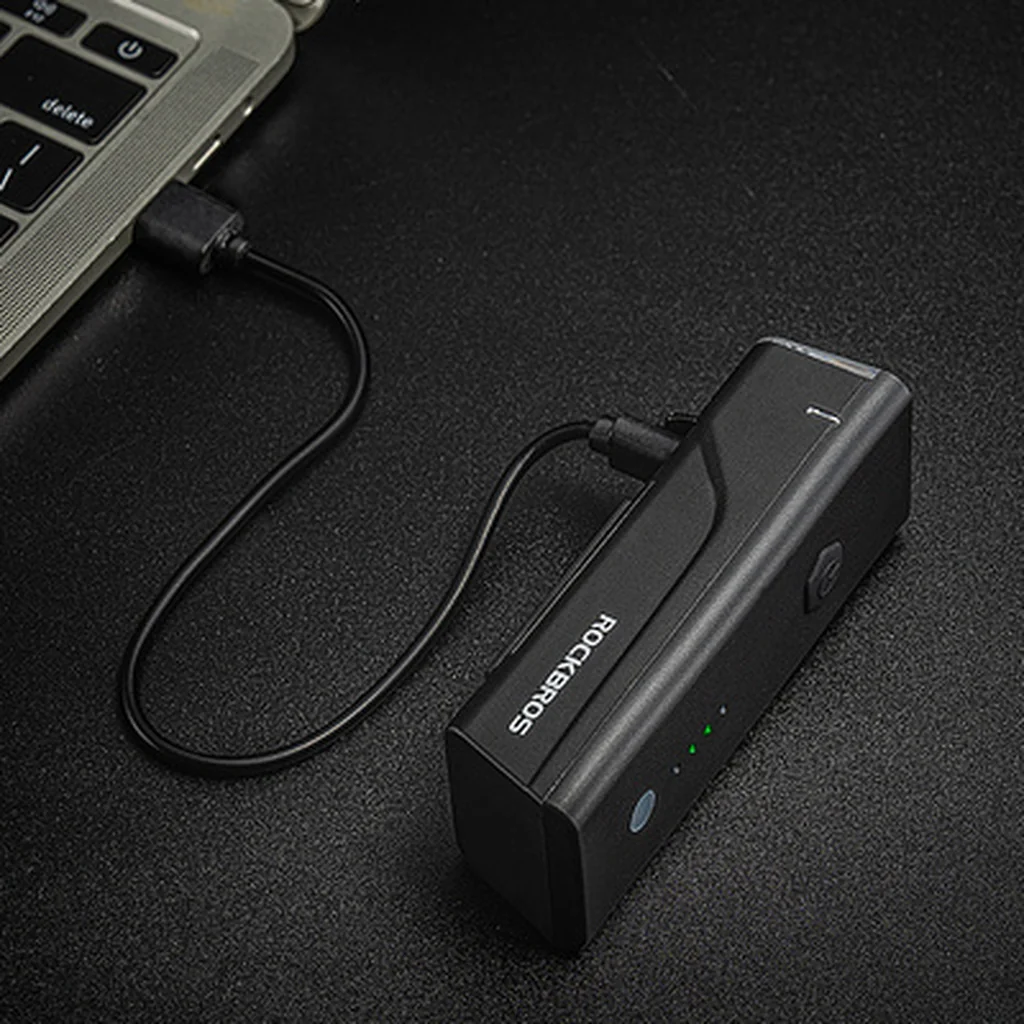Lighting modes of the ROCKBROS 260-lumen front light: high, medium, low and flash