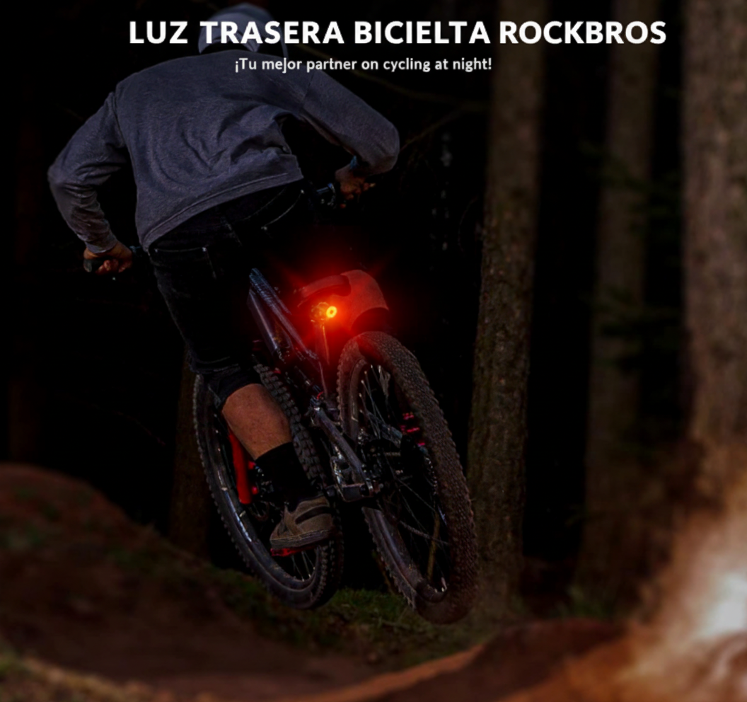 ROCKBROS Q5 Luz Trasera Bicicleta con Sistema Inteligente de Frenado - Negro